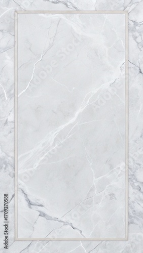 Smooth Polished Marble Stone Texture Background with Veins and Bordered Blank Area for Luxury Branding