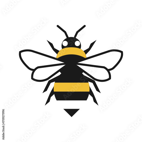 Stylized bumblebee insect icon vector graphic for nature and honey lovers vector