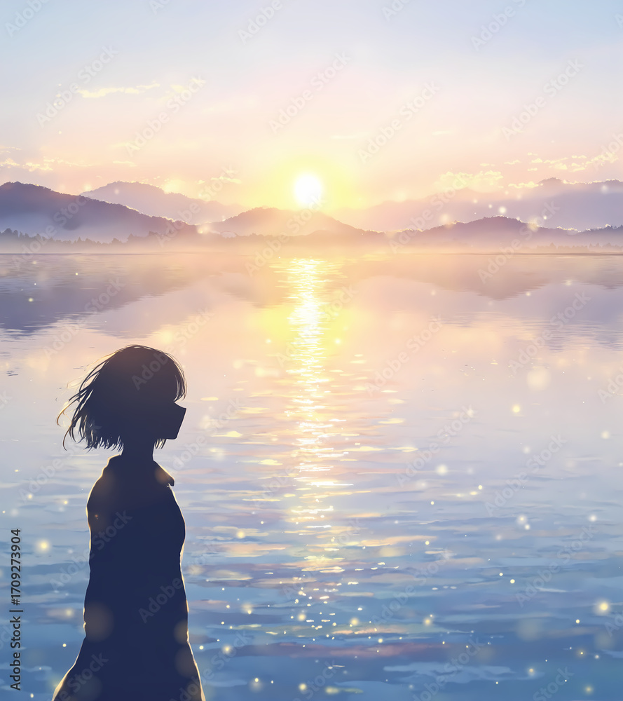 Fototapeta premium Whispers of the Lake at Dusk