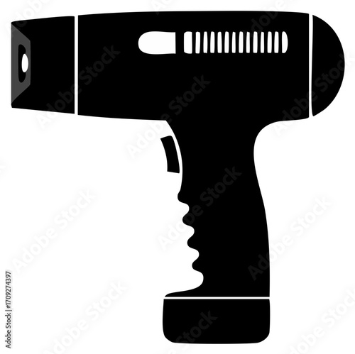 Infrared Thermometer Silhouette, Non-Contact Temperature Measurement Tool, Healthcare Instrument