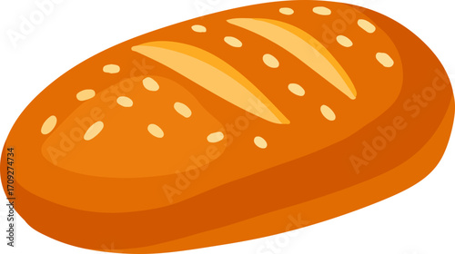 Artisan Crusty Bread Loaf A Delicious Illustration