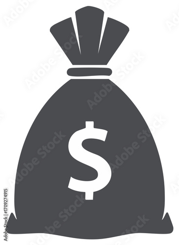 Money Bag Illustration Symbolizing Finances and Savings Dollar Sign Icon