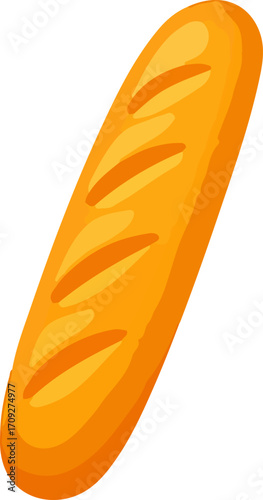 Delicious Golden Brown Crusty Bread Loaf Illustration