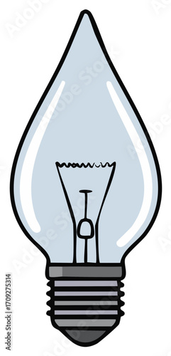 Flame shaped candelabra light bulb vector illustration icon
