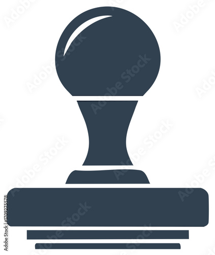 Vector illustration of a rubber stamp with a handle for official documentation.