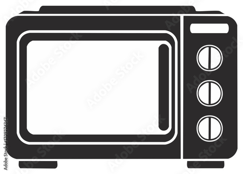 Microwave Oven Illustration, Cooking Appliance Design, Kitchen Equipment Graphic