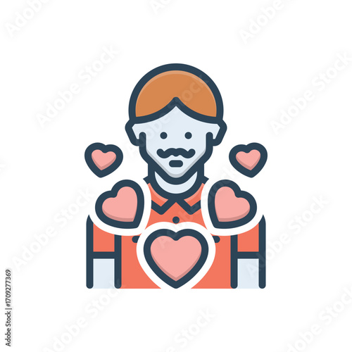 Color illustration icon for i love dad