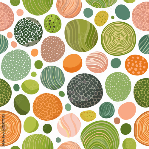 Seamless pattern of green donuts on a light green background confectionery sweets top view high
2