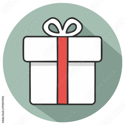 Wrapped Present Vector Graphic with Bow and Ribbon Celebration Design