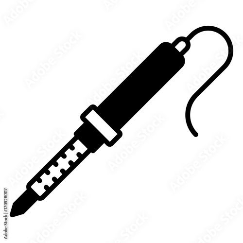 Soldering Iron Icon: Electronic Repair Tool Symbol