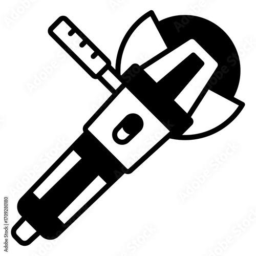 Angle Grinder Tool Vector Icon Illustration