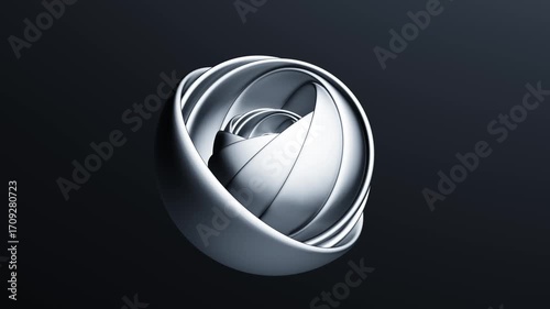 abstract 3d Nautilus shell rotating