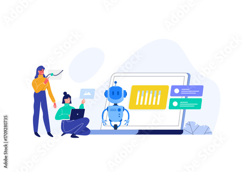 illustration of a man and woman in the office