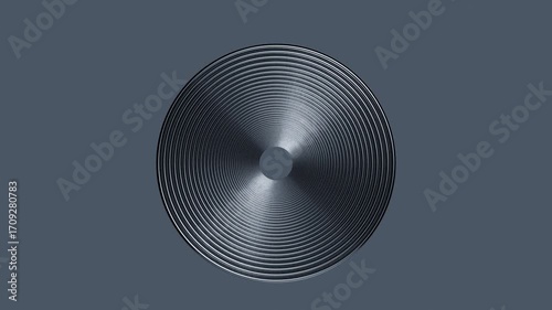 Abstract 3D render of a metallic orbiting rings
