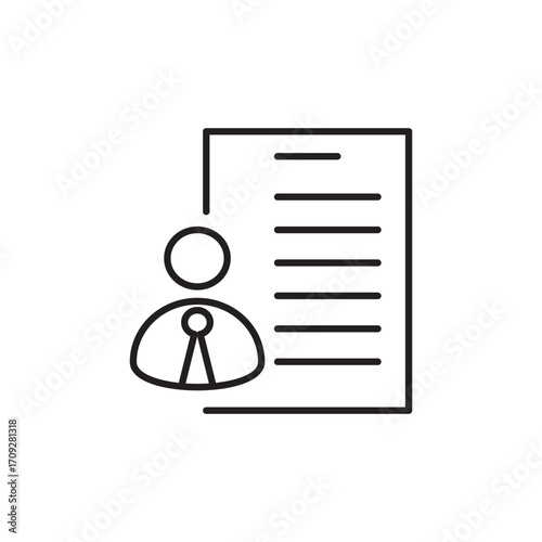 Custodian services icon vector with person and document. Perfect for finance, asset protection, record keeping, investment custody, safekeeping, compliance, and financial service platforms.
