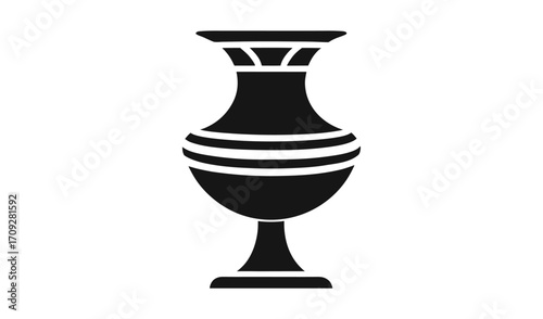 Elegant black silhouette of a decorative vase