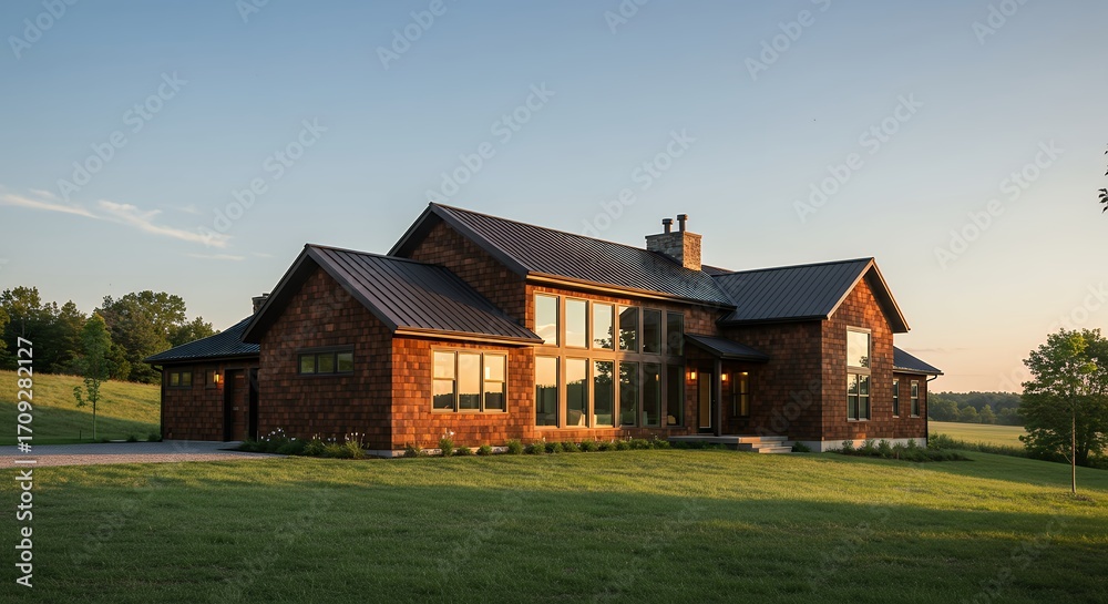 Obraz premium Modern rustic home exterior