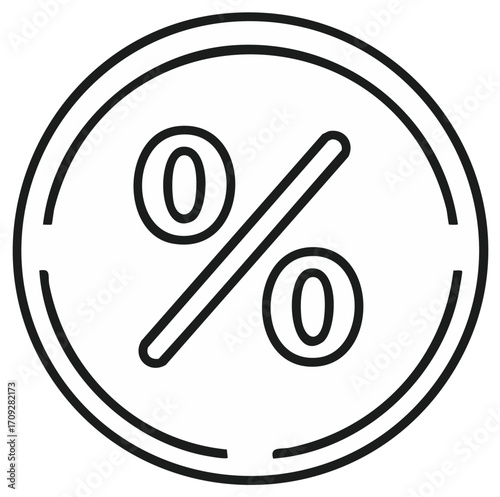 Percentage symbol in a circular outline