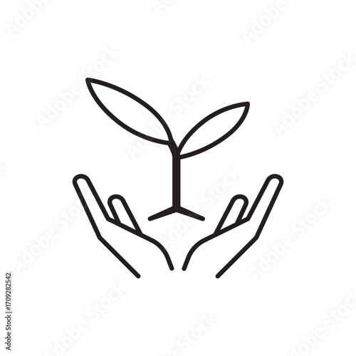 Impact investing icon vector, symbolizing sustainable finance, ethical growth, social responsibility, and green investment for environmental, economic, and social positive change. Editable stroke.