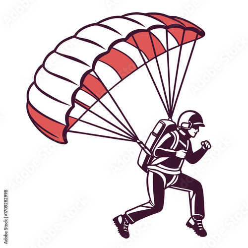 base-jumper-flat-icon-isolated-on-pure-white-backg.eps