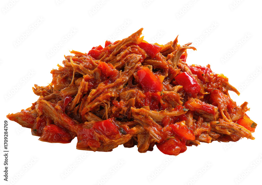 Fototapeta premium Shredded meat in a red sauce