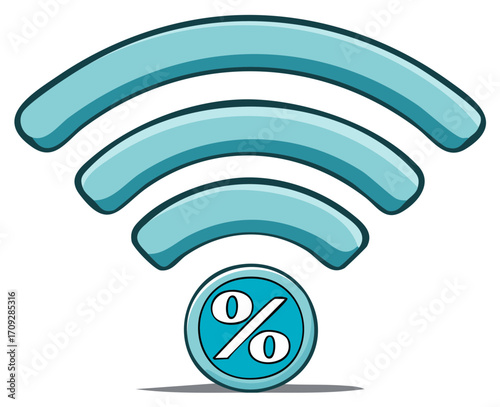 Discounted Internet Access Icon Symbol Illustration for Online Deals