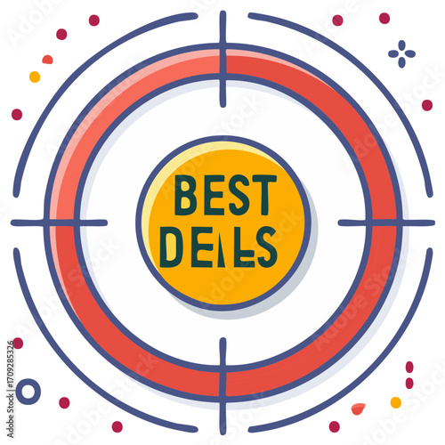 Best Deals target icon with crosshairs for shopping promotions and discount offers