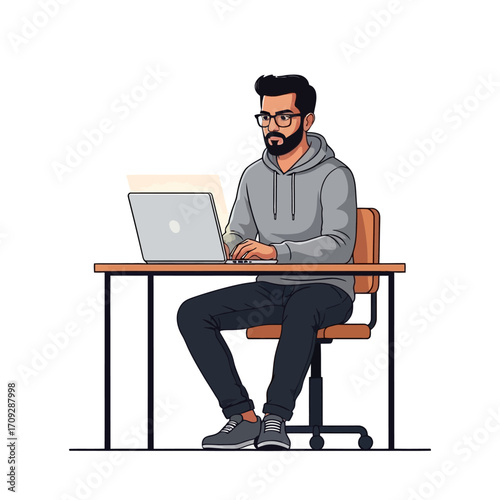 man with laptop