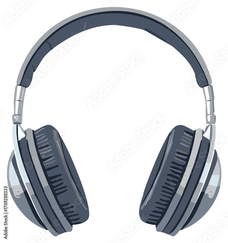 Stylish Over-Ear Headphones Illustration for Music Listening and Entertainment
