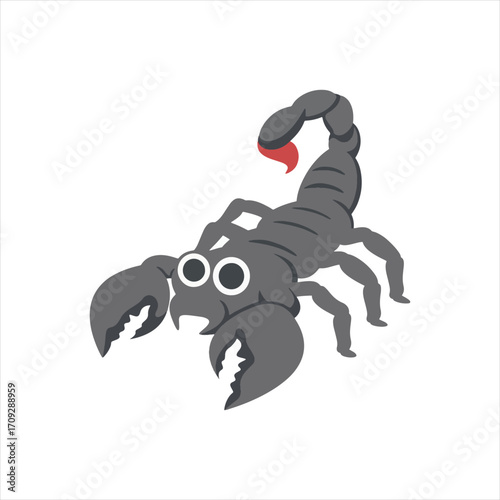 Cartoon Scorpion Illustration – Cute Vector Insect Icon with Claws and Tail