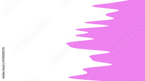 Vibrant pink irregular wavy shape creating a modern border on a clean white background, suitable for graphic design, branding, and creative projects.