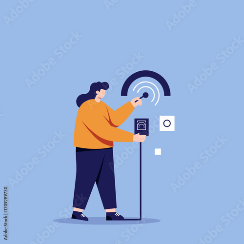 Professional man working remotely on laptop with abstract mountainous background, symbolizing ambition, career growth, and digital business success.