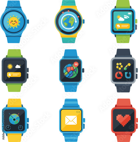 Cute Smartwatch Vector Collection.