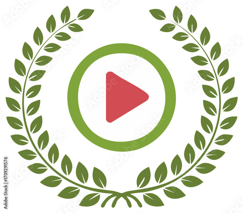 Award Winning Video Symbol with Laurel Wreath for Film Festival