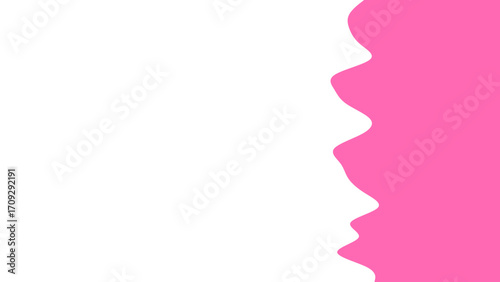 Vibrant pink and white abstract background with a smooth, wavy dividing line, perfect for modern design, branding, or creative lifestyle content.