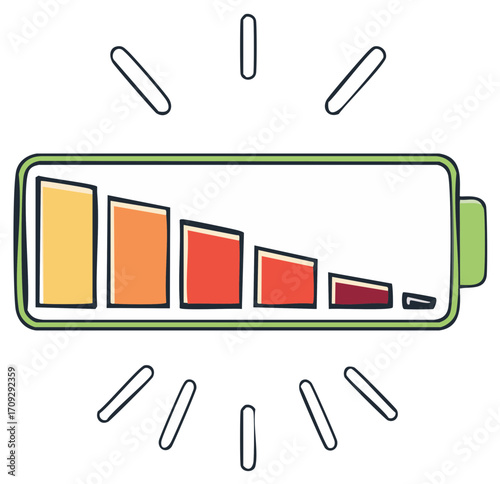 Low Battery Power Indicator Level Depletion Energy Saving Concept