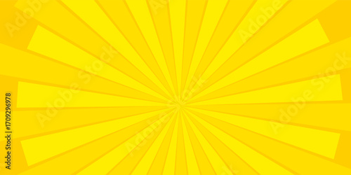 Retro rays comic yellow background raster gradient halftone pop art style
