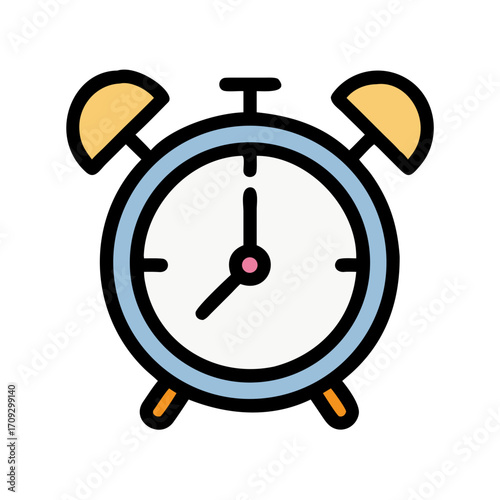Vintage Alarm Clock Icon — Analog Wakeup Timer