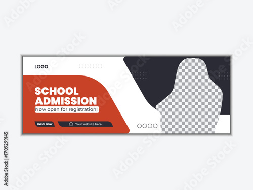 School admission social media cover template design