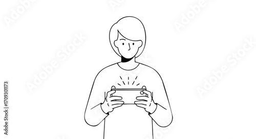 Person engrossed playing mobile game, glowing screen, modern digital entertainment.