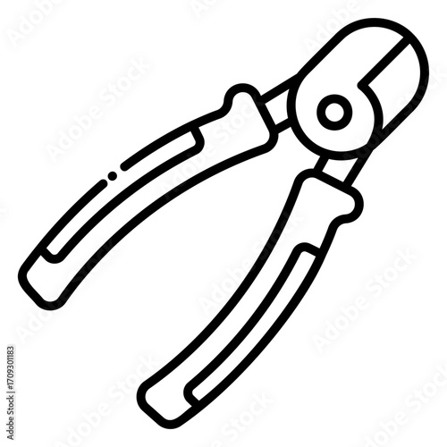 Wire Cutter Tool Line Art Icon