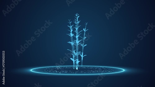 HUD lush plant herb or veggie digital scan effect screen in high-tech concept