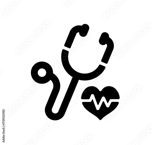 Medical stethoscope vector icon illustration