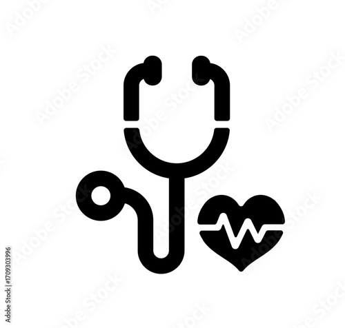 Medical stethoscope vector icon illustration