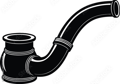 Water Pipe Hand Drawn Silhouette vector