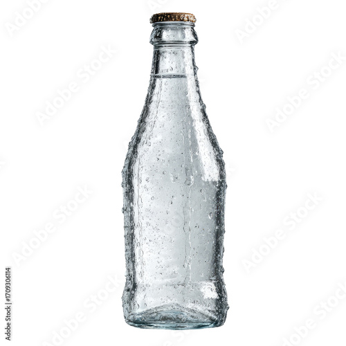 Wallpaper Mural Clear glass bottle, full of water, with a brown cap Torontodigital.ca