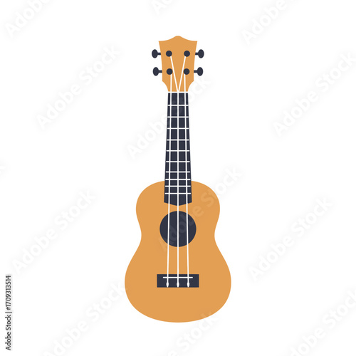 Flat Vector Illustration of Ukulele Guitar
