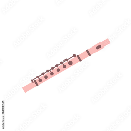 Minimalist Vector Illustration of Flute Instrument