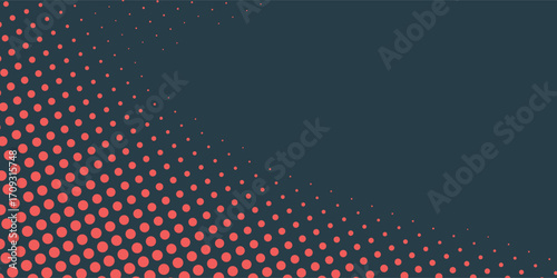 Aesthetic Vector Chequered Halftone Pattern Smooth Curved Border Red Blue Abstract Background. Checkered Rounded Square Dots Blur Texture Pop Art Design.Eps 10