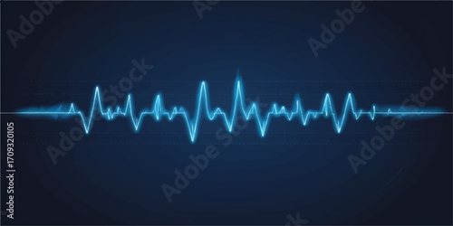 A medical cardiogram showing a green, abstract heartbeat line on a monitor, illustrating a healthy pulse